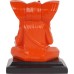 VOILA Lord Ganesh Ji Car Dashboard Idol Poly Marble and Wood 10x8x6 Orange Decorative Showpiece 